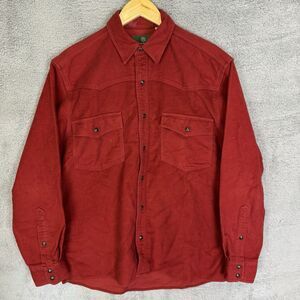 Schnees Shirt Mens M Red Long Sleeve Snap Button Up Flannel Outdoor